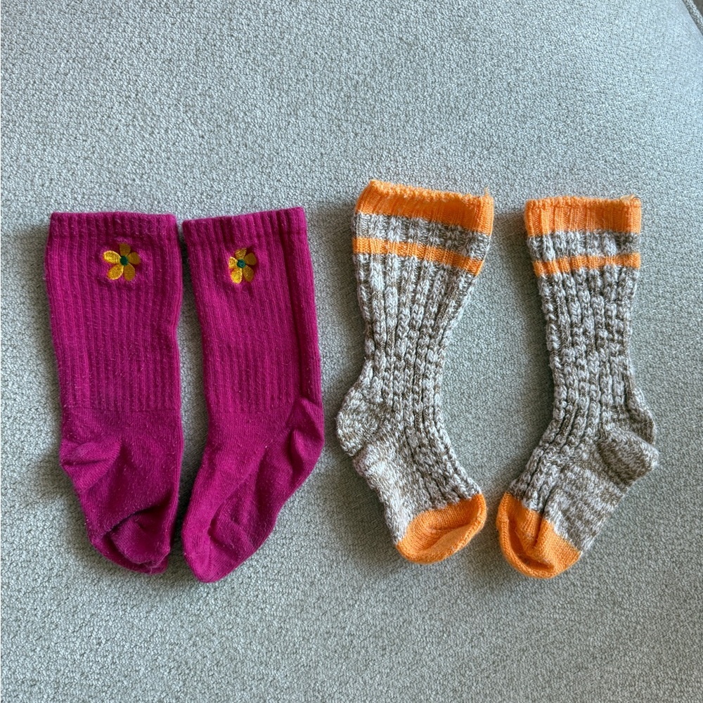 Zara Kids Socks Set - Pink and Orange